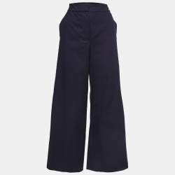 Pre Owned Chanel Navy Blue Cotton Culottes M