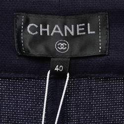 Pre Owned Chanel Navy Blue Cotton Culottes M