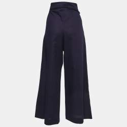 Pre Owned Chanel Navy Blue Cotton Culottes M