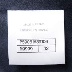 Chanel Black/White Patterned Wool Double Breasted Coat L