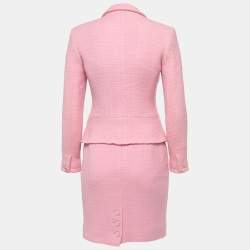 مملوك ة مسبقًا Chanel Vintage Pink Wool Skirt Suit S/M