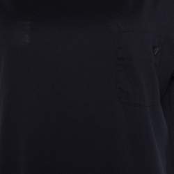 Pre Owned Chanel Black Cotton Knit Neck Trim Detail Sleeveless Top L