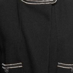 Chanel Black Wool Ribbon Trimmed Jacket L