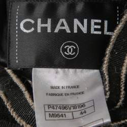 Chanel Black Wool Ribbon Trimmed Jacket L