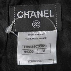 Pre Owned Chanel Black Camelia Applique Leather Pants M