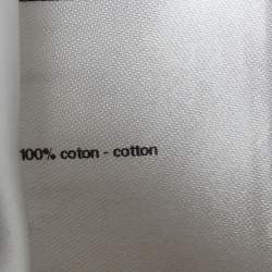 Pre Owned Chanel White Cotton Pleated & Gathered Button Front Blouse M