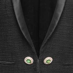 Chanel Black Tweed Layered Double-Breasted Blazer M