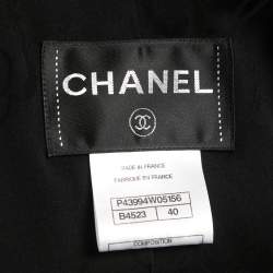 Chanel Black Tweed Layered Double-Breasted Blazer M