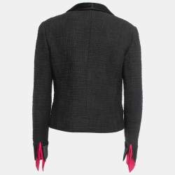 Chanel Black Tweed Layered Double-Breasted Blazer M