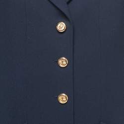 Pre Owned Chanel Vintage Navy Blue Wool Pant Suit M