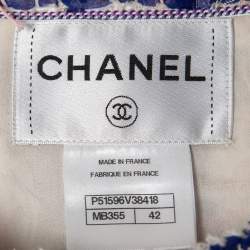 Chanel Multicolor Tweed & Ribbon Buttoned Jacket L