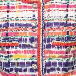 Chanel Multicolor Tweed & Ribbon Buttoned Jacket L