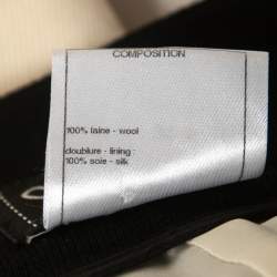 Chanel Black Wool Contrast Hem Trousers M