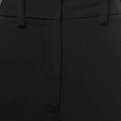 Chanel Black Wool Contrast Hem Trousers M