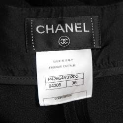 Pre Owned Chanel Black Silk Wide Leg Pants S