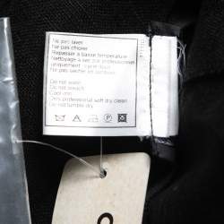 Pre Owned Chanel Black Silk Faux Wrap Detail Midi Skirt M