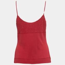 Chanel Burgundy Cotton Knit Camisole L
