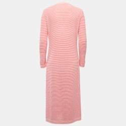 مملوكة مسبقًا Chanel Pink Knit Button Front Long Cardigan M