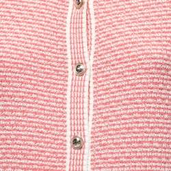 مملوكة مسبقًا Chanel Pink Knit Button Front Long Cardigan M