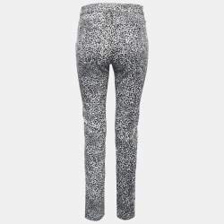 Chanel Black Camelia Printed Denim Jeans M Waist 28"