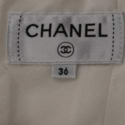 Pre Owned Chanel White Tweed Capri Pants S