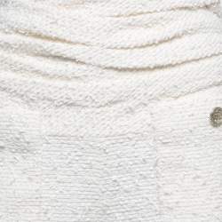 Pre Owned Chanel White Tweed Capri Pants S