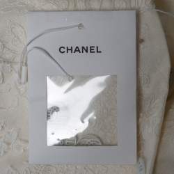 Chanel White Floral Lace Buttoned Jacket M