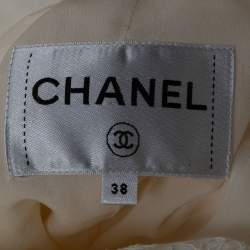 Chanel White Floral Lace Buttoned Jacket M