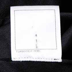 Chanel Black Satin Silk Zip Front Long Sleeve Blouse M