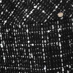 Chanel Black/White Sequined Tweed Skirt S