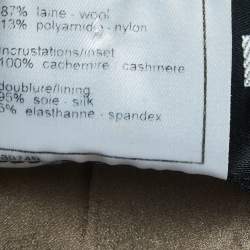 Chanel Brown Wool Blend Single Breasted Crop Jacket M