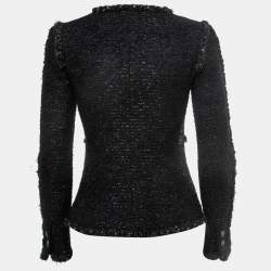 Pre Owned Chanel Black/Metallic Tweed Zip-Up Paris Dallas Jacket XS