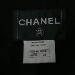 Pre Owned Chanel Black/Metallic Tweed Zip-Up Paris Dallas Jacket XS