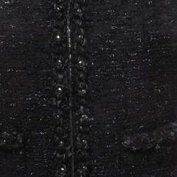 Pre Owned Chanel Black/Metallic Tweed Zip-Up Paris Dallas Jacket XS