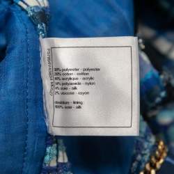 Chanel Blue Ribbon & Tweed Owl Button Jacket L