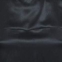 Pre Owned Chanel Black Silk Satin High Neck Sleeveless Blouse S