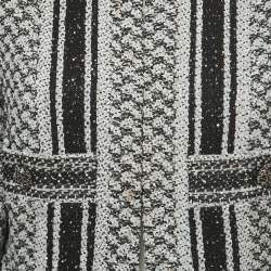 Pre Owned Chanel Black/White Sequined Tweed Jacket XL