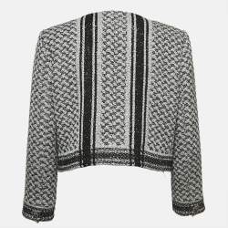 Pre Owned Chanel Black/White Sequined Tweed Jacket XL