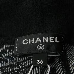 Chanel Black Patterned Cotton Terry Hooded Sweatshirt S