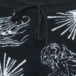 Chanel Black Patterned Terry Cotton Shorts S