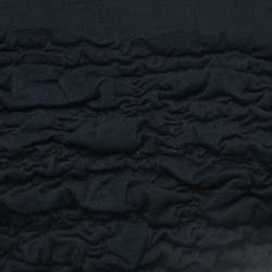 Chanel Black Wool Shirred Turtle Neck Sweater Top S