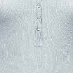 Pre Owned Chanel Sports Grey Cashmere Knit Long Sleeve Top XS