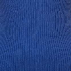 Chanel Blue Rib-Knit Tank Top S
