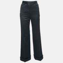 Chanel Black Wool Wide Leg trousers S