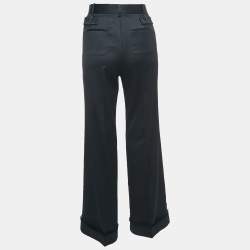 Chanel Black Wool Wide Leg trousers S