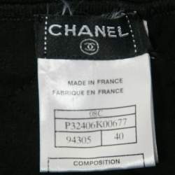 Chanel Black Knit Skirt Top Set M