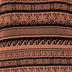 Pre Owned Chanel Terracotta & Black Knit Antique Grecian Intarsia Knit Maxi Dress M