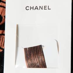 Pre Owned Chanel Terracotta & Black Knit Antique Grecian Intarsia Knit Maxi Dress M