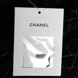 Chanel Black Lurex Knit Half Zip Pullover M