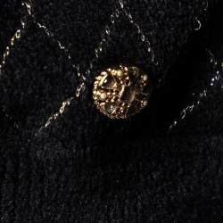 Chanel Black Lurex Knit Half Zip Pullover M